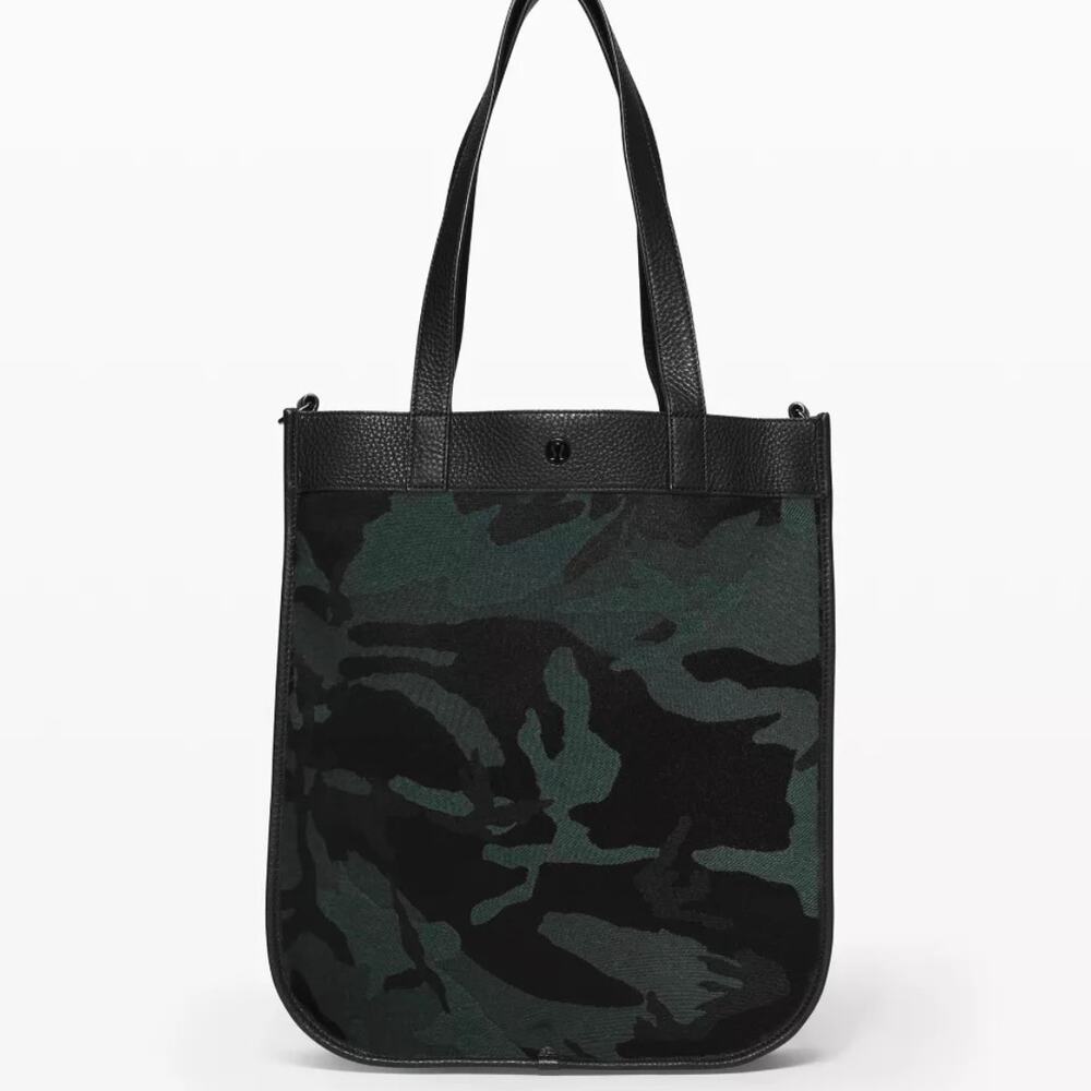 Lululemon Now and Always Tote 15L Jacquard Camo Obsidian Black